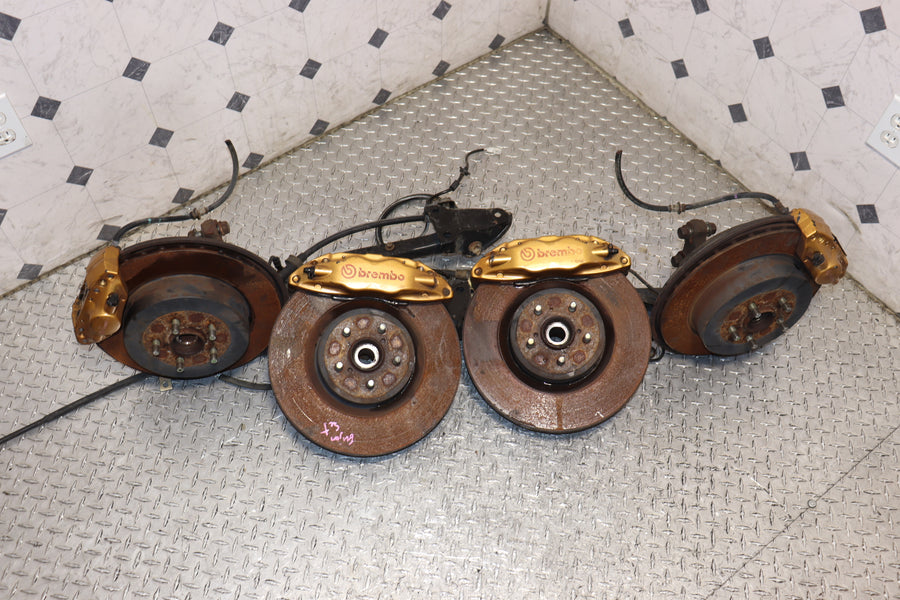 2002 2003 2004 2005 Subaru Impreza WRX STI Gold Brembo Brake Calipers & Rotors Front Rear Set JDM OEM