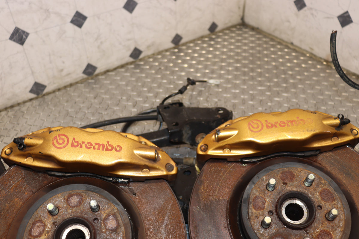 2002 2003 2004 2005 Subaru Impreza WRX STI Gold Brembo Brake Calipers & Rotors Front Rear Set JDM OEM