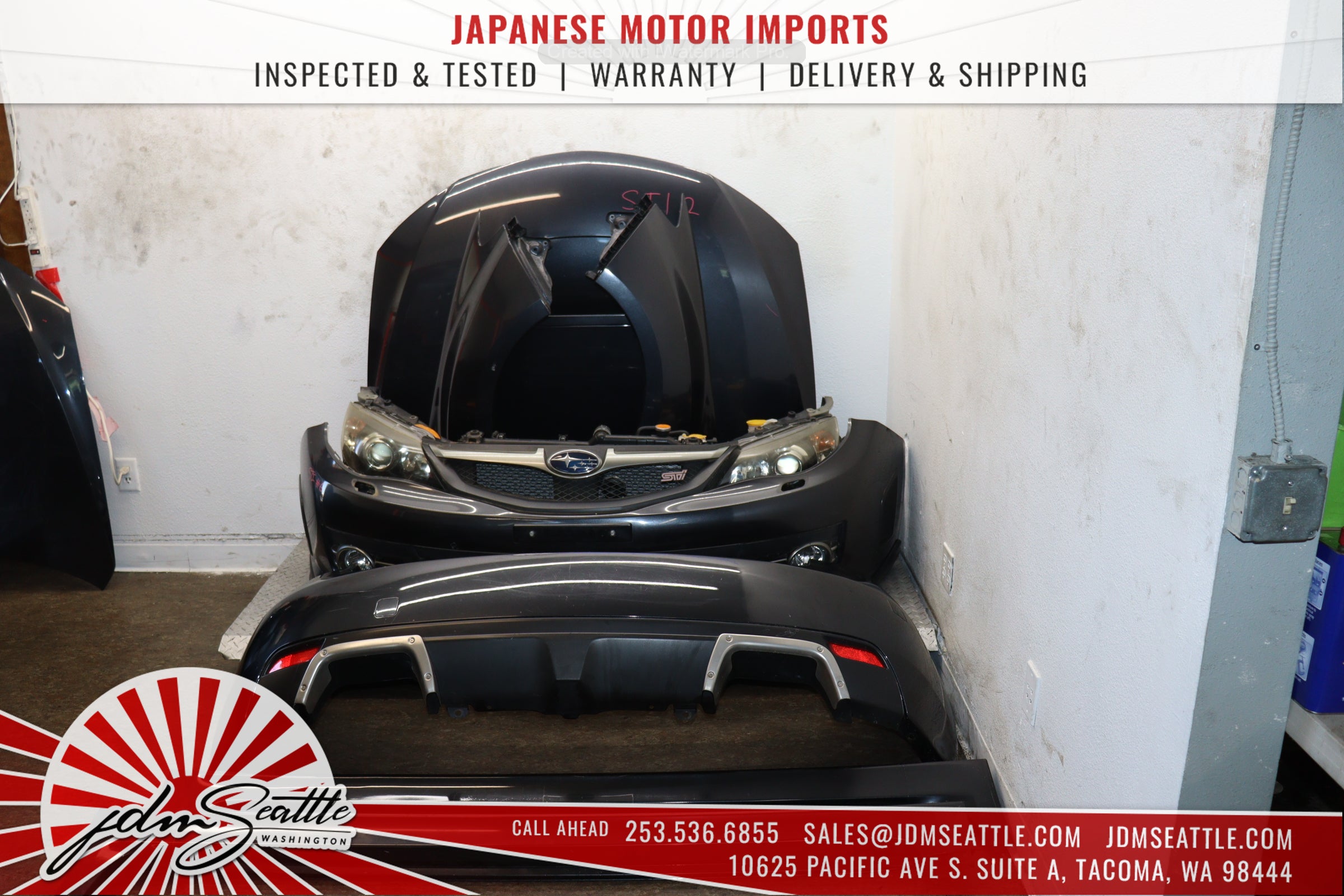 JDM SUBARU WRX STI 08-14 V10 FRONT END CONVERSION NOSE CUT AND SET ...