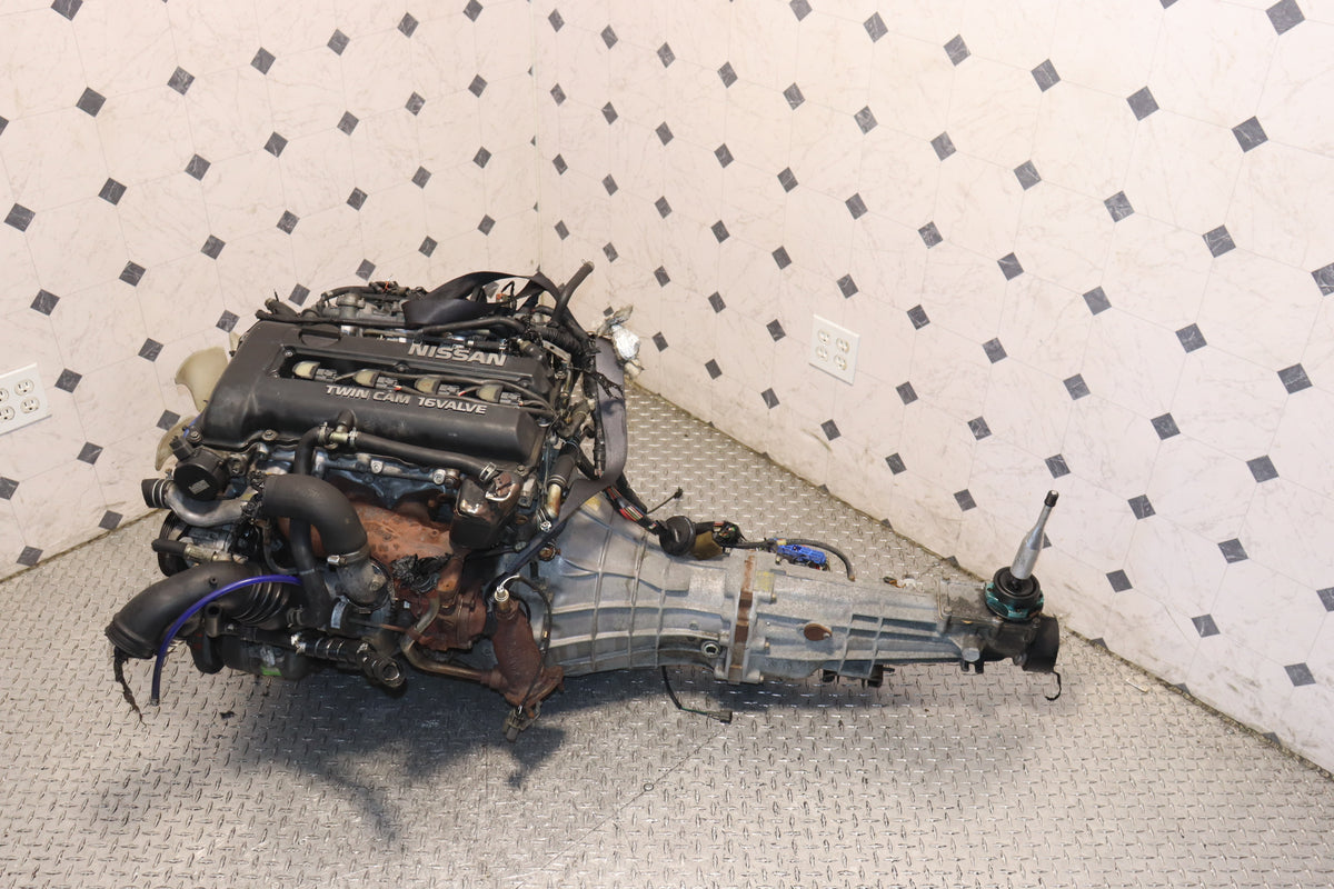 Nissan Silvia S13 SR20DET Blacktop 2.0L Turbo Engine & 5 Speed Manual RWD Transmission Swap JDM