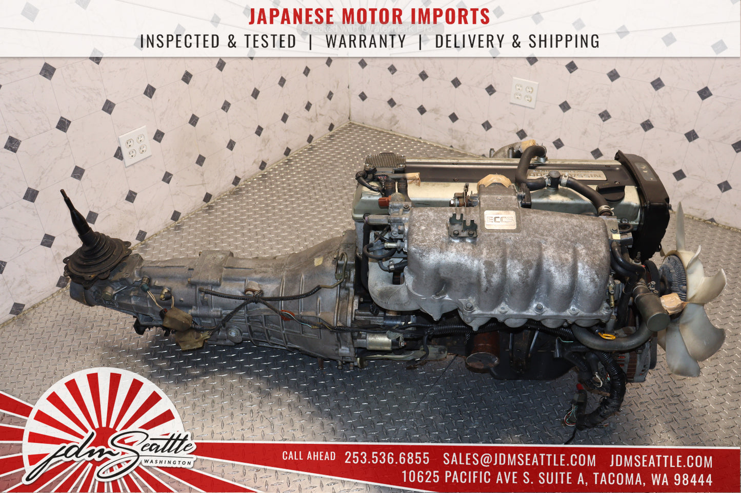 JDM NISSAN SKYLINE GTS RB25DET TURBO RWD ENGINE R33 5 SPEED TRANSMISSION RB25 S1