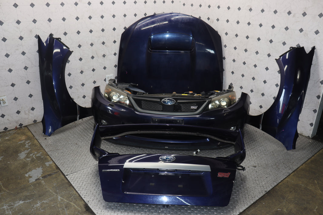 Subaru Impreza WRX STI Hatchback GRB Complete Nose Cut – Dark Blue JDM Front Clip | JDM Seattle