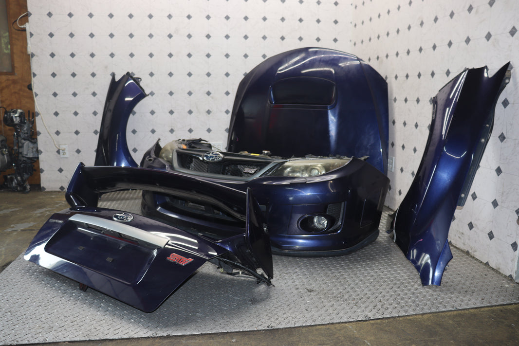 Subaru Impreza WRX STI Hatchback GRB Complete Nose Cut – Dark Blue JDM Front Clip | JDM Seattle
