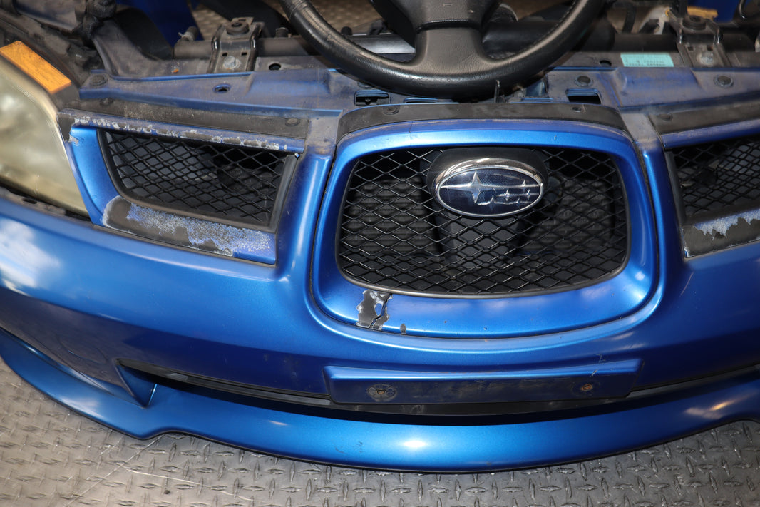 JDM 2006–2007 Subaru WRX STI Hawkeye Front-End Conversion – Blue WRX, HID Headlights, Aluminum Hood, Fenders & Bumper | JDM Seattle