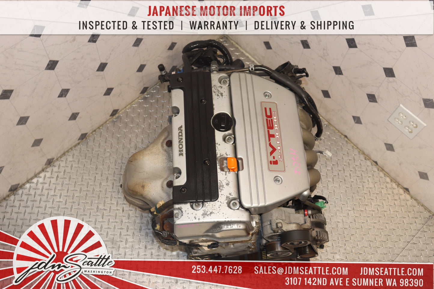 JDM K24A RBB HIGH COMP 2.4L MOTOR 3-LOBE HONDA 03-08 ACURA TSX ENGINE