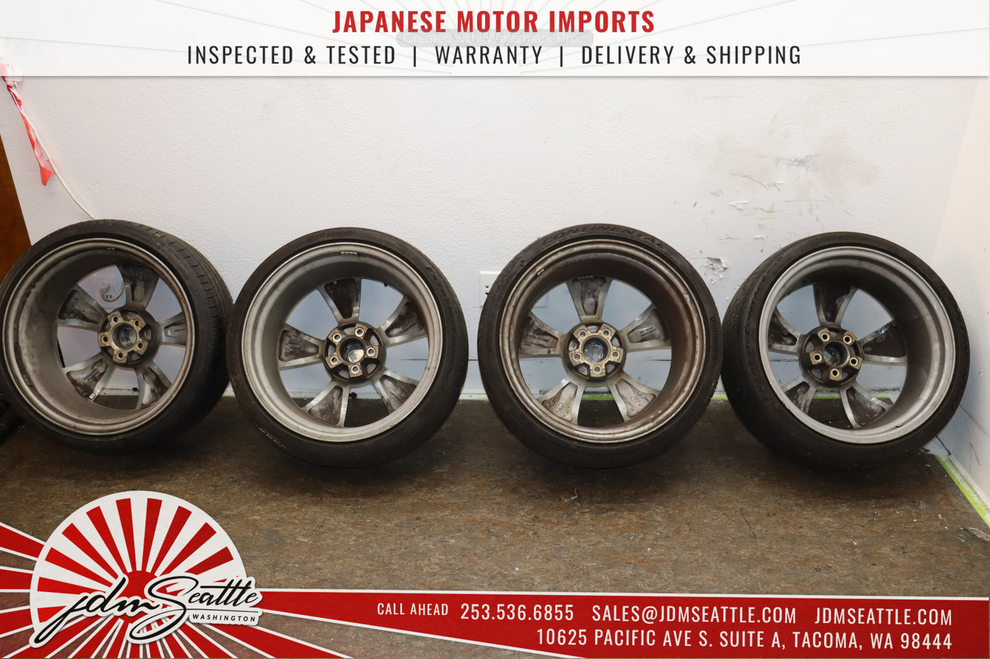 JDM 03-05 350Z FRONT AND REAR TIRES/RIMS 245/35/ZR20 / 27530/ZR20 20/9/10J OFFSET