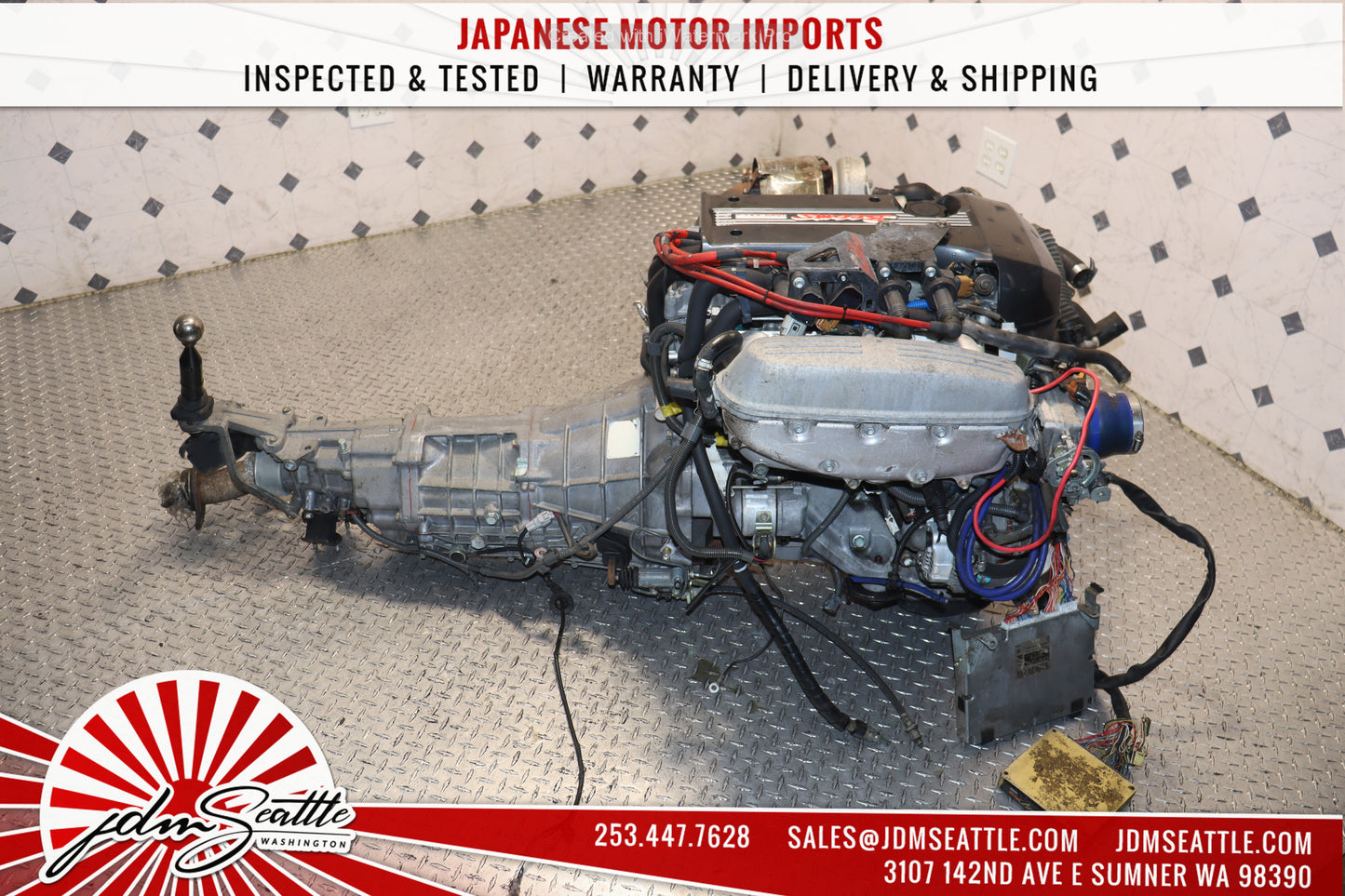 JDM 3SGE TOYOTA ALTEZZA SXE10 IS300 BEAMS DUAL VVTI TURBO ENGINE W/ 6 SPEED MANUAL TRANSMISSION