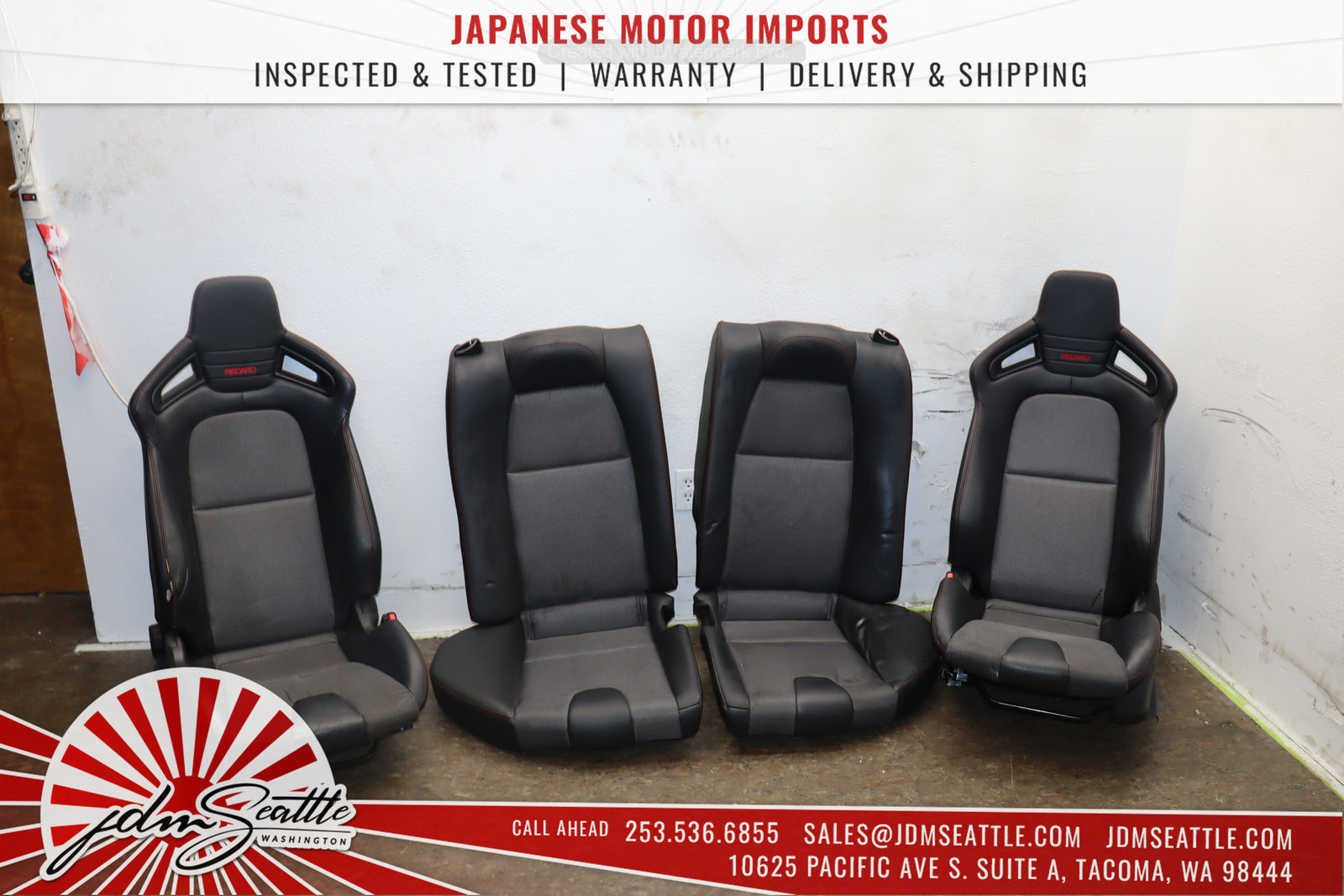 JDM 2003-2011 Mazda RX8 Type-RS SE3P OEM Recaro Seats Front w/Rails and Rear