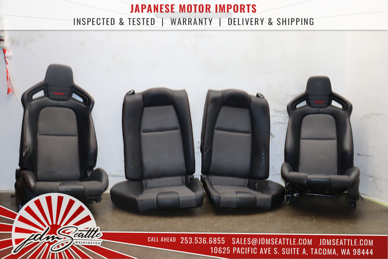 JDM 2003-2011 Mazda RX8 Type-RS SE3P OEM Recaro Seats Front w/Rails and Rear
