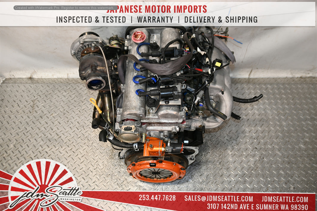 JDM 94-99 MIATA MX-5 1.6L B6 ENGINE WITH AFTERMARKET TURBO,PARTS W/5 SPEED RWD TRANSMISSION