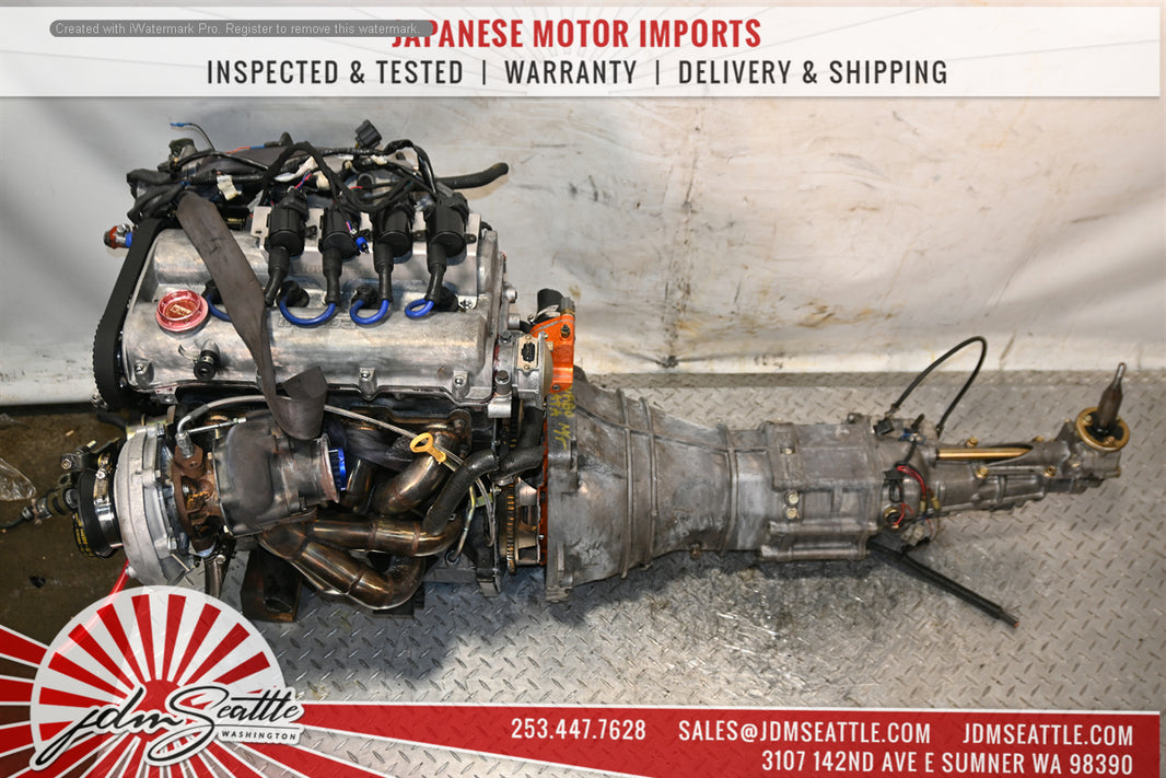 JDM 94-99 MIATA MX-5 1.6L B6 ENGINE WITH AFTERMARKET TURBO,PARTS W/5 SPEED RWD TRANSMISSION