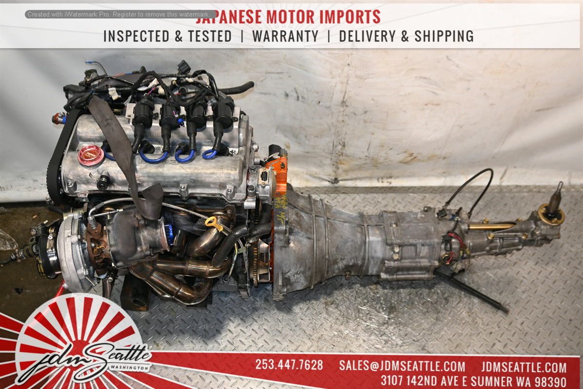 JDM 94-99 MIATA MX-5 1.6L B6 ENGINE WITH AFTERMARKET TURBO,PARTS W/5 SPEED RWD TRANSMISSION