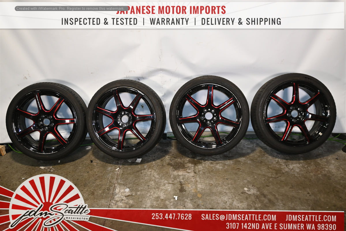 SET OF 4 WORK EMOTION EMT T7R WHEELS w/TIRES